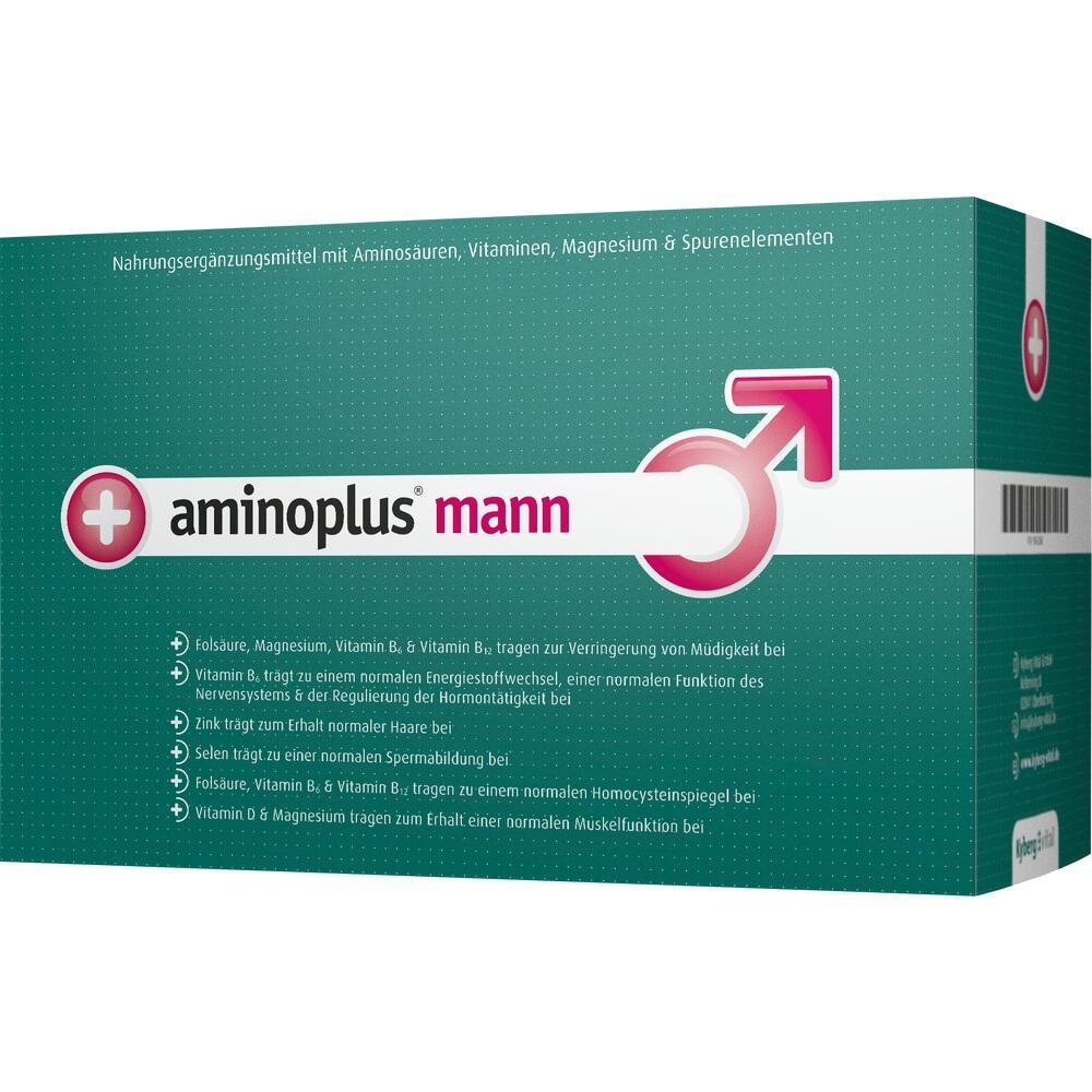 Grüne Packung mit Nahrungsergänzungsmitteln für Männer.